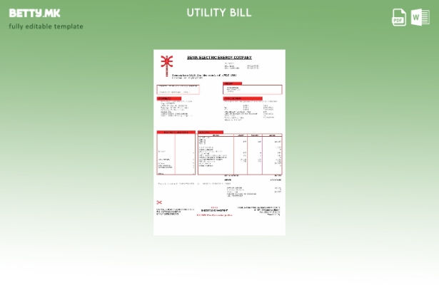 Модерен стил Шаблон за збор за сметки за комунални услуги Benin Electric Company